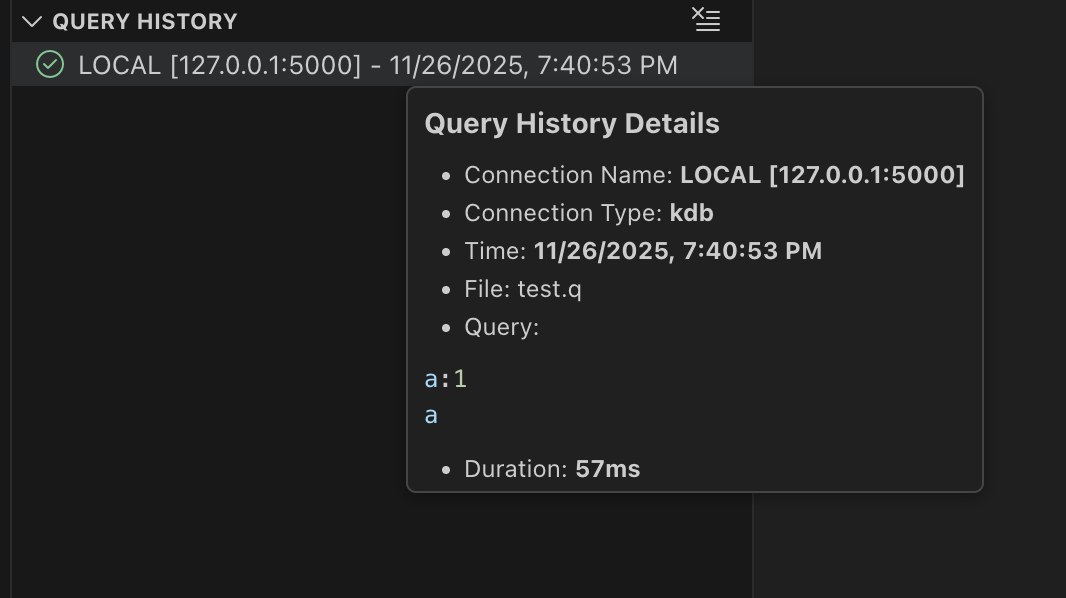Query History Details