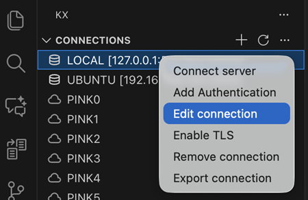 Edit connection option